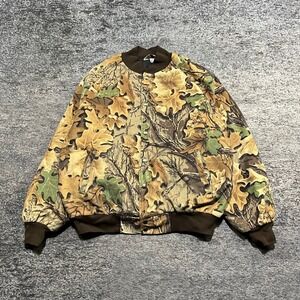 Vintage 90s West Ark Snap‎ Button Camo Bomber Jacket Mens XXL Realtree USA